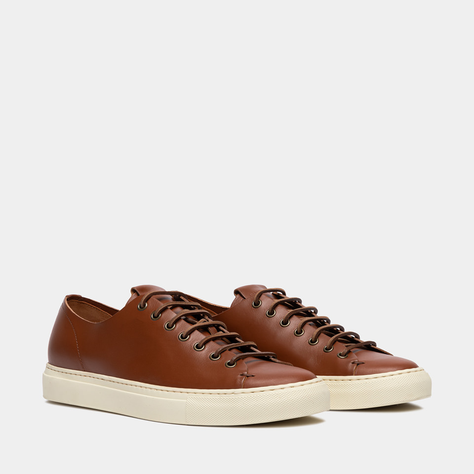  SNEAKERS TANINO IN PELLE CUOIO