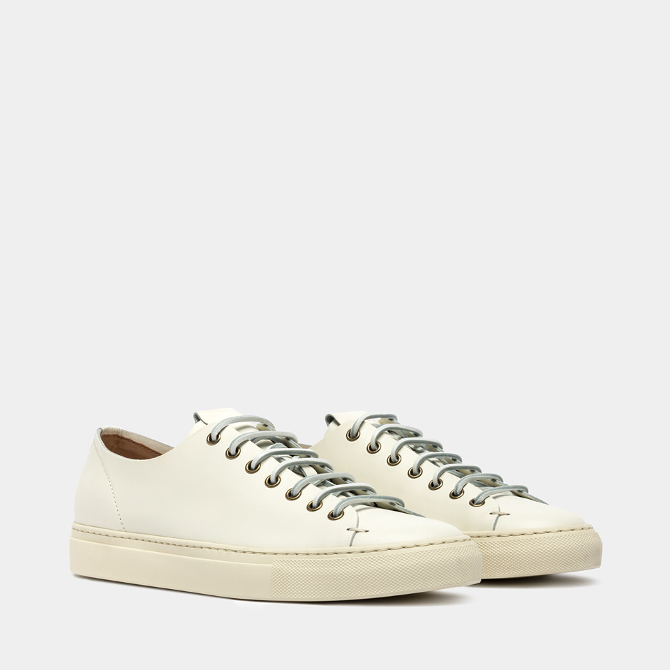 SNEAKERS TANINO IN PELLE BIANCO