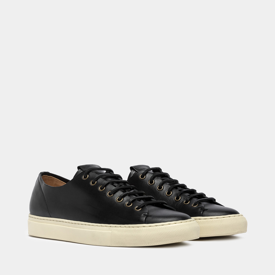 SNEAKERS TANINO IN PELLE NERO