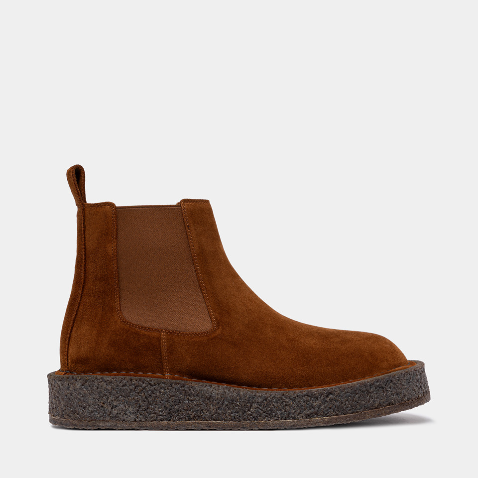 BUTTERO: MOTA CHELSEA SHOES IN BROWN SUEDE