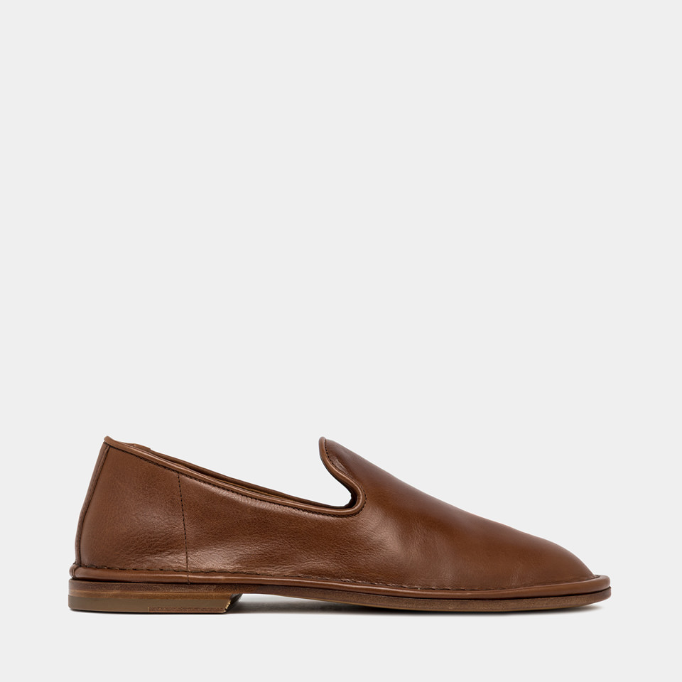 BUTTERO: ERCOLE SLIPPERS IN NATURAL COLOR LEATHER