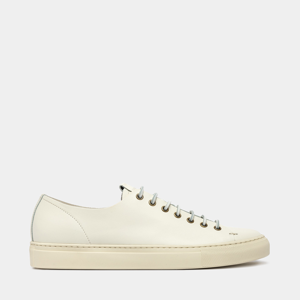 BUTTERO: SNEAKERS TANINO IN PELLE BIANCO