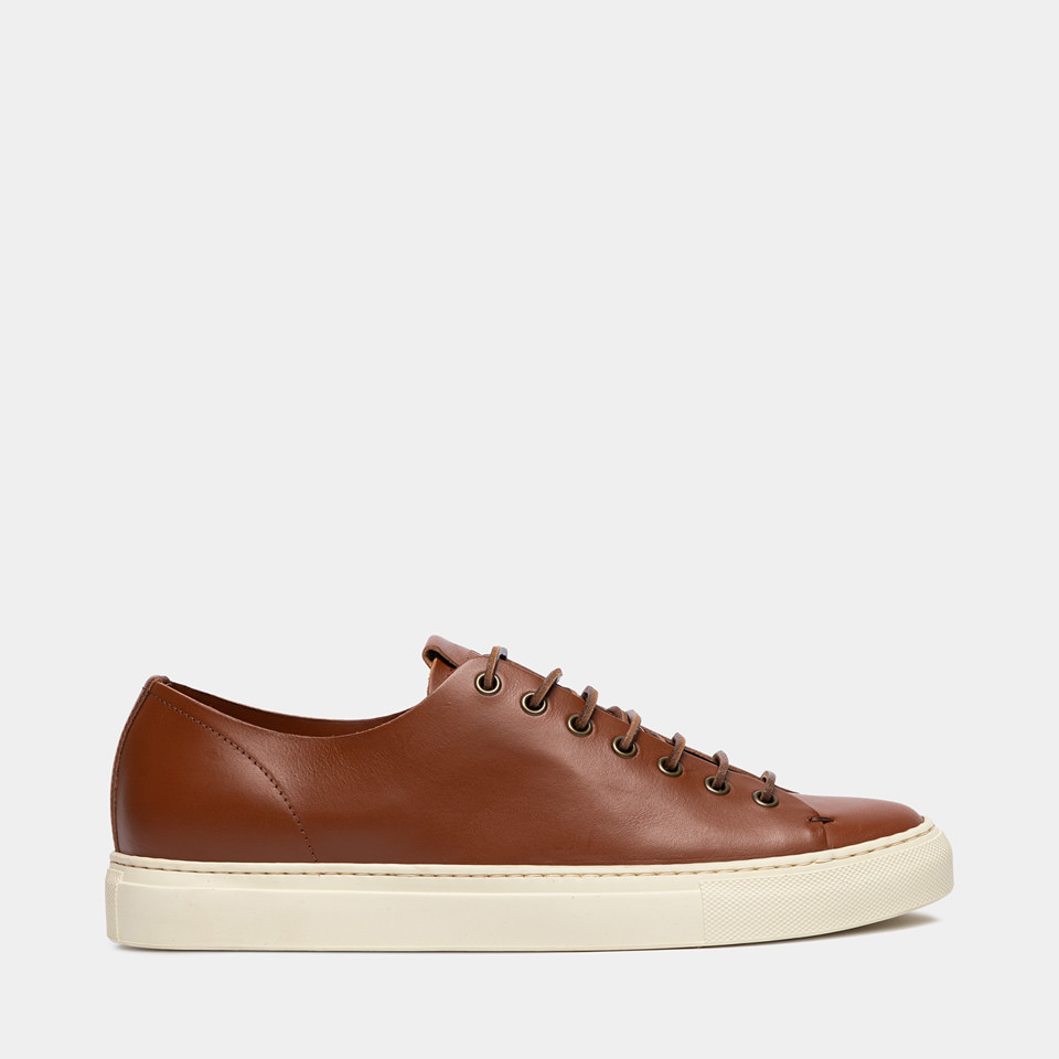 BUTTERO: SNEAKERS TANINO IN PELLE CUOIO