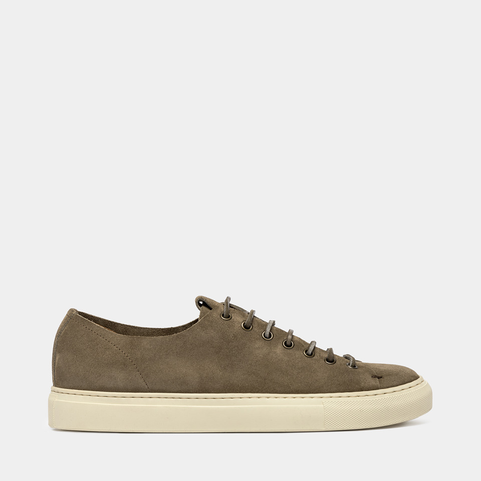 BUTTERO: SNEAKERS TANINO IN SUEDE LEAD GREY