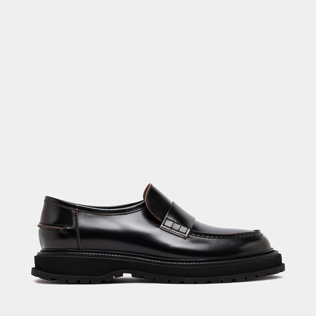 BUTTERO LUCCA LOAFER IN BLACK LEATHER