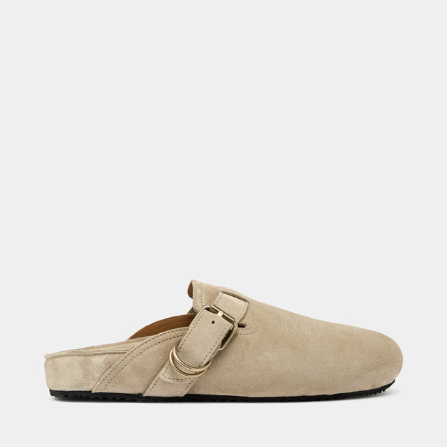 BUTTERO CORTONA MULES IN BEIGE SUEDE