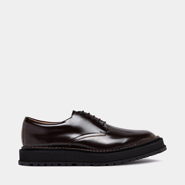 BUTTERO AEDI DERBY SHOES IN EBONY BLACK LEATHER 