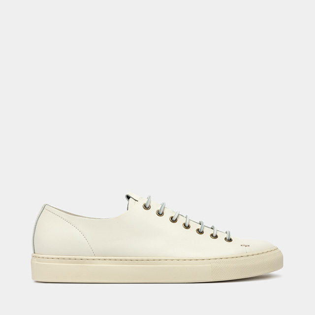 BUTTERO: BASKET TANINO EN CUIR BLANC