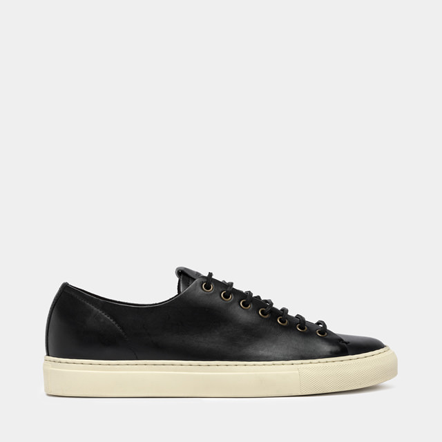 BUTTERO: TANINO SNEAKERS IN BLACK LEATHER