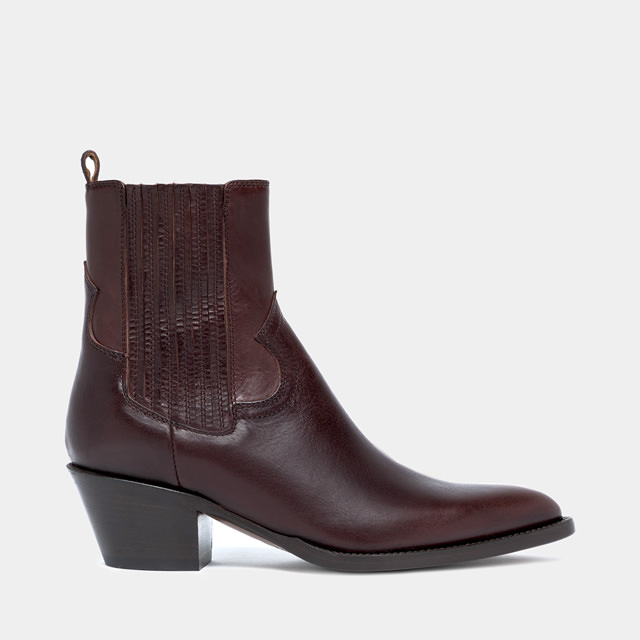 BUTTERO ANNIE ANKLE BOOTS IN EBONY LEATHER  