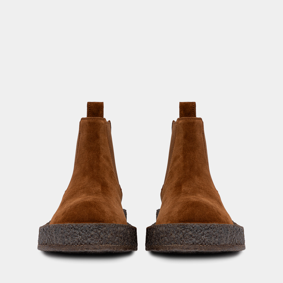 BUTTERO: MOTA CHELSEA SHOES IN BROWN SUEDE