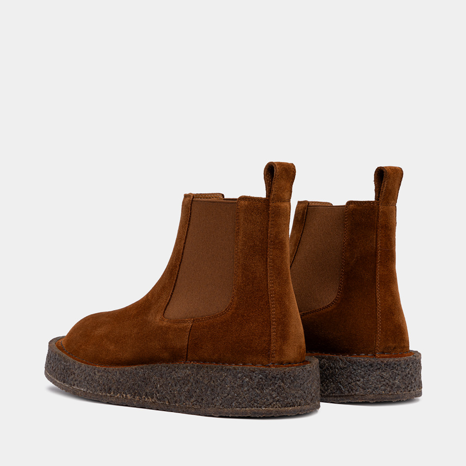 BUTTERO: MOTA CHELSEA SHOES IN BROWN SUEDE