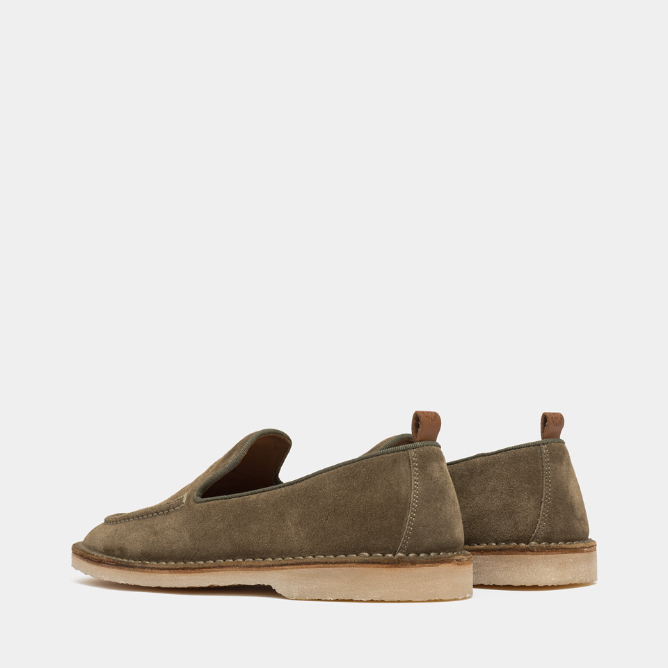 BUTTERO: MOCASSIN ARGENTARIO EN DAIM LEAD GREY