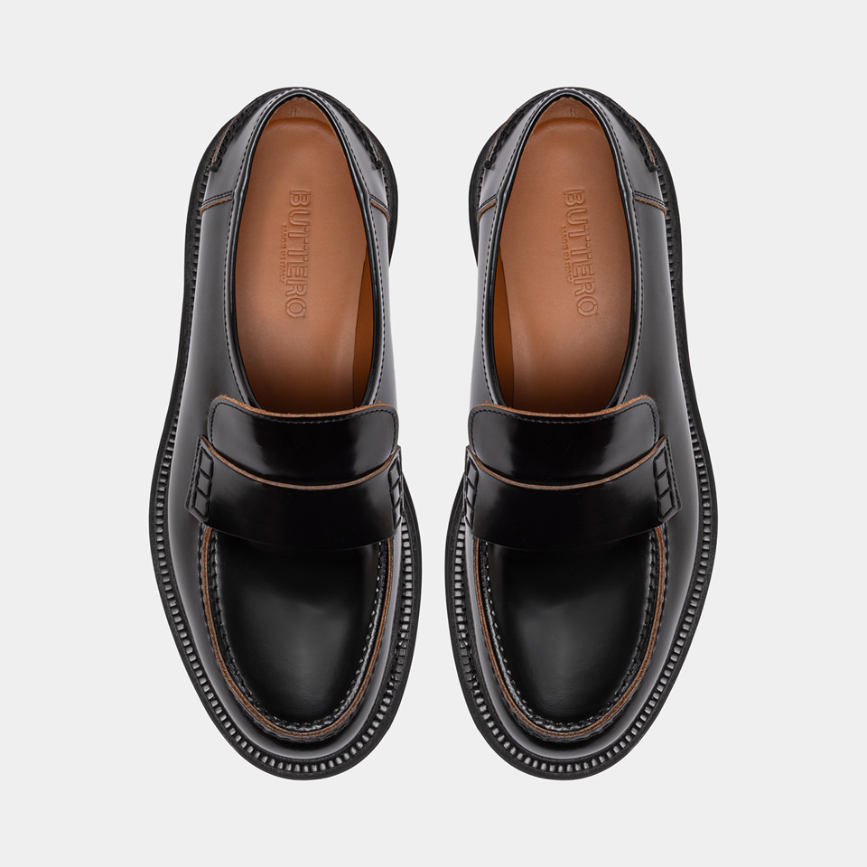 BUTTERO: MOCASSIN LUCCA EN CUIR NOIR