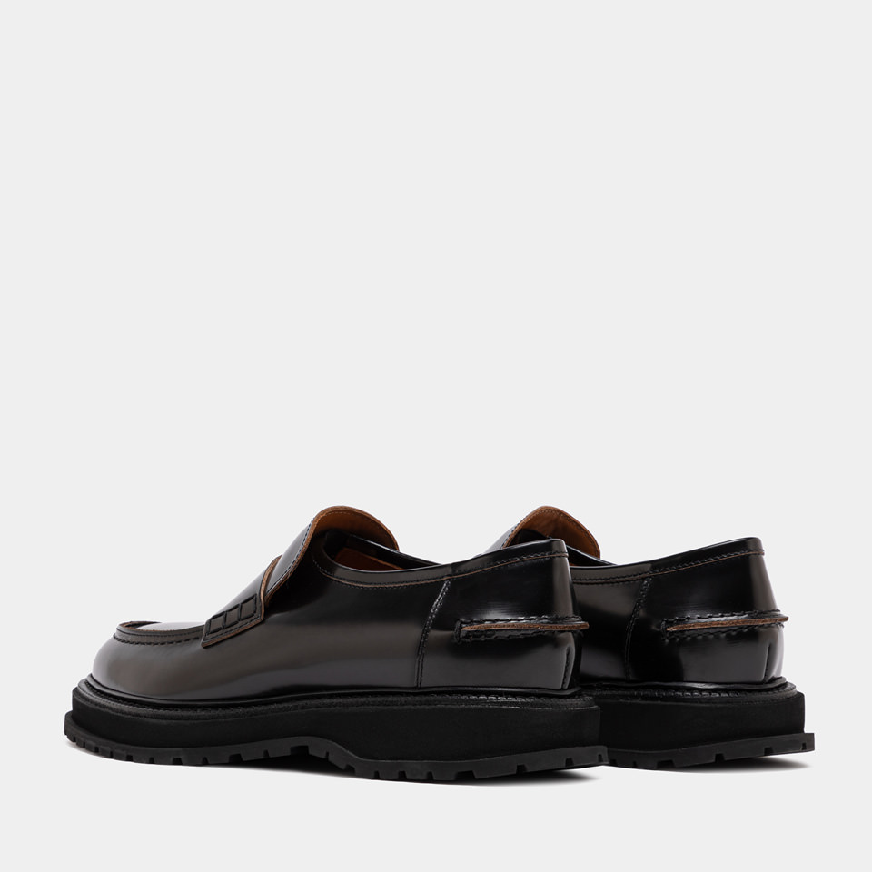 BUTTERO: LUCCA LOAFER IN BLACK LEATHER