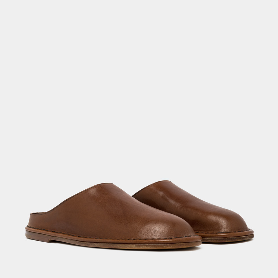 BUTTERO: SABOT CAPALBIO EN CUIR MARRON