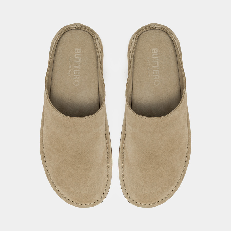 BUTTERO: SABOT CAPALBIO IN SUEDE BEIGE