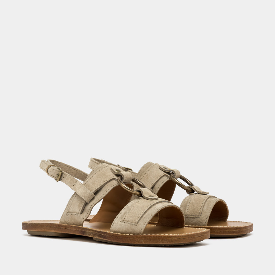 BUTTERO: SANDALE SELLA EN DAIM BEIGE