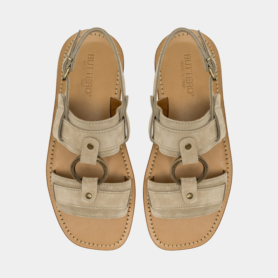 BUTTERO: SANDALE SELLA EN DAIM BEIGE