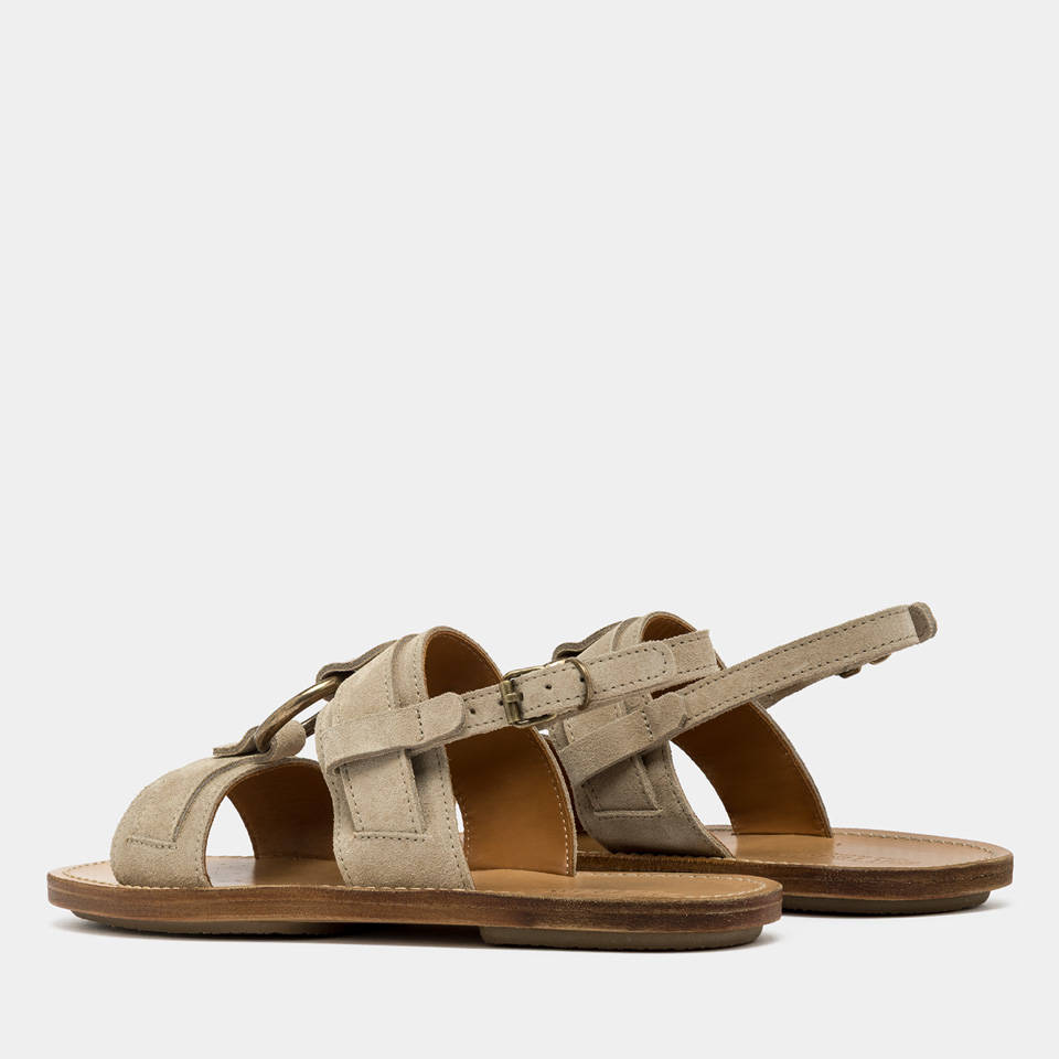 BUTTERO: SANDALO SELLA IN SUEDE BEIGE