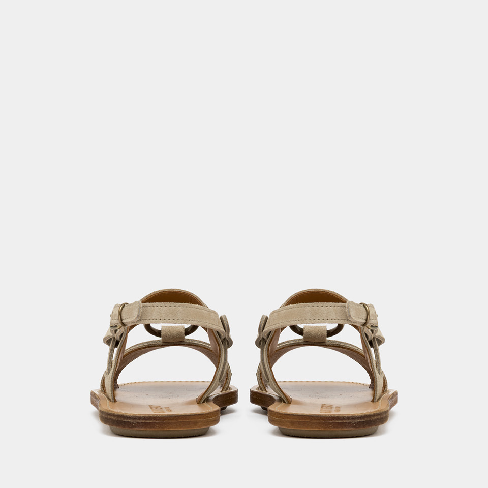 BUTTERO: SANDALO SELLA IN SUEDE BEIGE