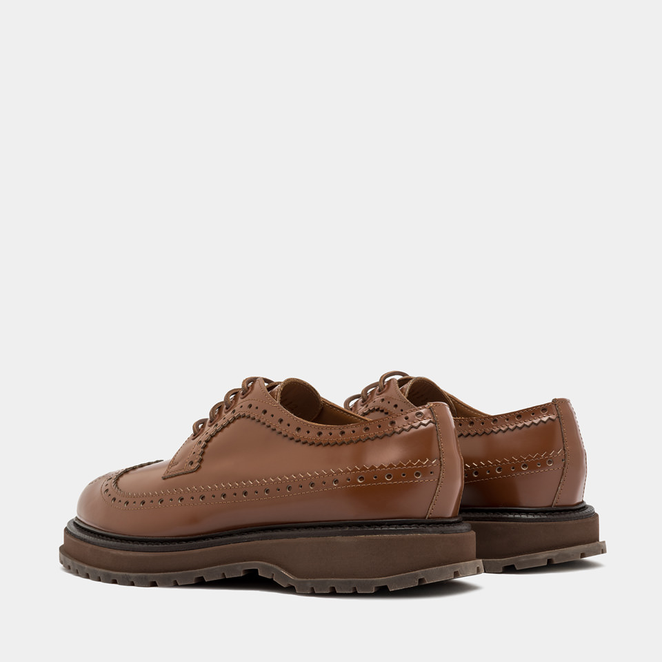 BUTTERO: CHAUSSURE DERBY LUCCA EN CUIR MARRON