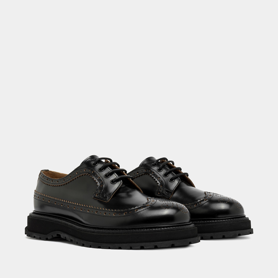 BUTTERO: CHAUSSURE DERBY LUCCA EN CUIR NOIR