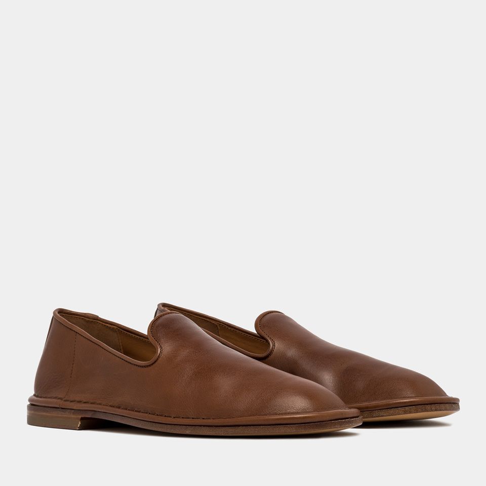 BUTTERO: ERCOLE SLIPPERS IN NATURAL COLOR LEATHER