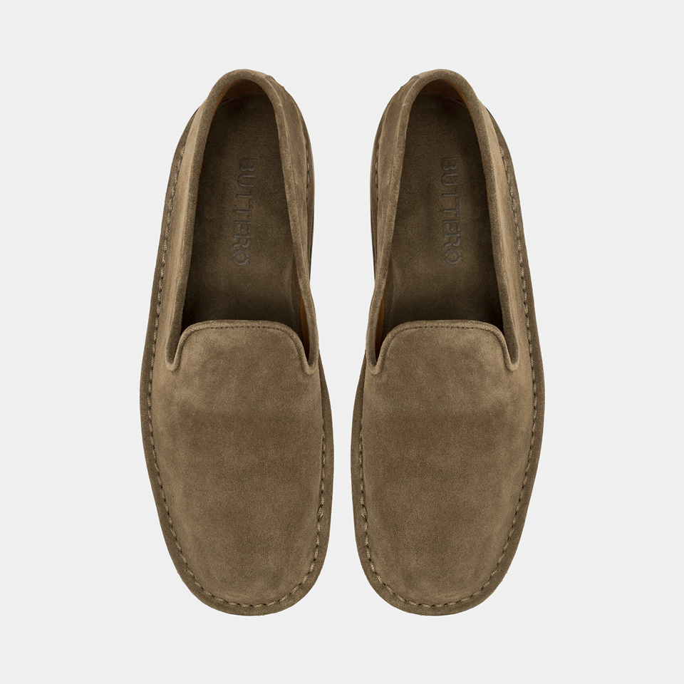 BUTTERO: SLIPPER ERCOLE IN SUEDE LEAD GREY