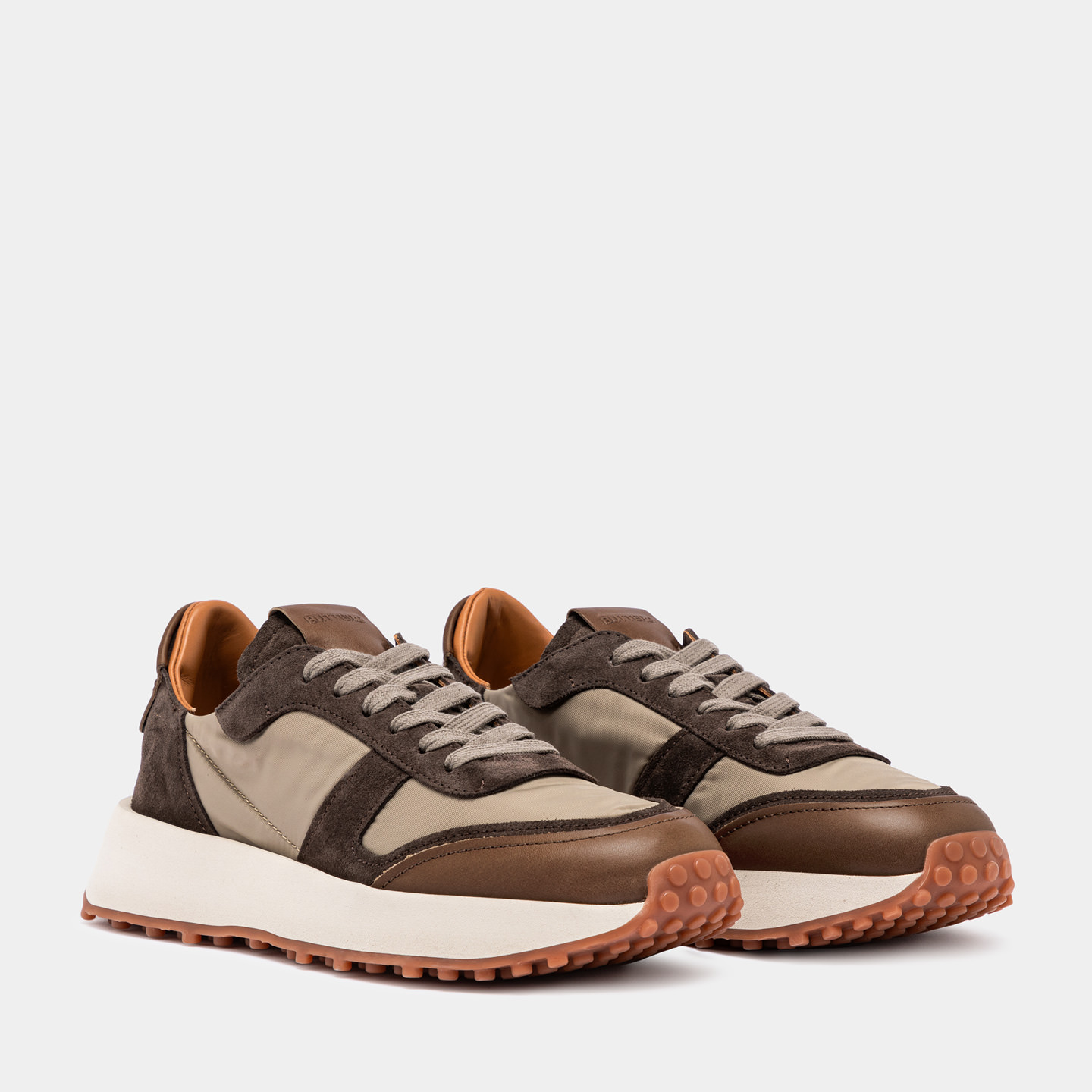 FUTURA X SNEAKERS IN COFFEE BROWN SUEDE AND NYLON