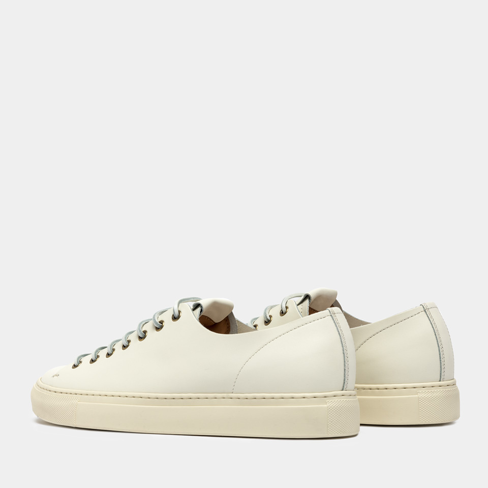 BUTTERO: SNEAKERS TANINO IN PELLE BIANCO