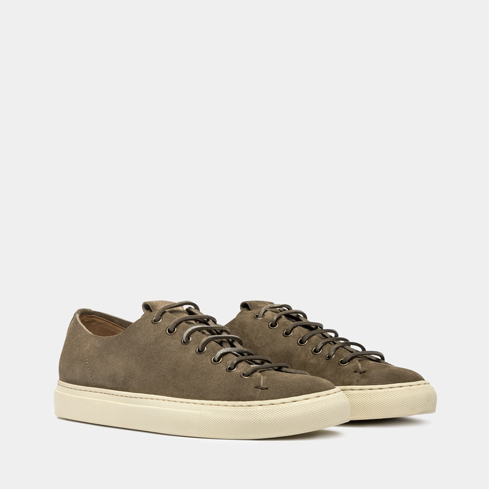 BUTTERO: SNEAKERS TANINO IN SUEDE LEAD GREY