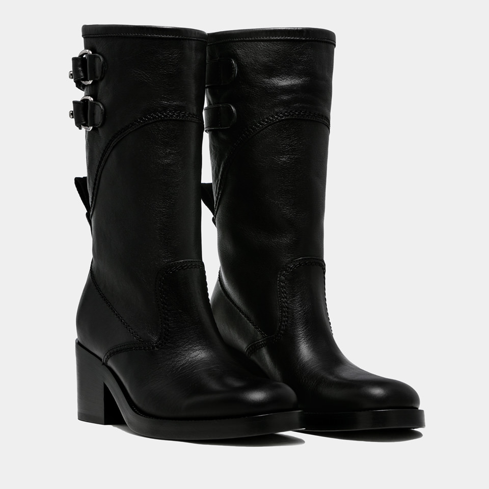 BUTTERO: FURIA BOOTS IN BLACK LEATHER