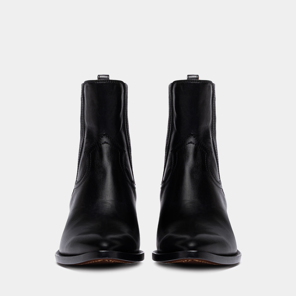 BUTTERO: BOTTINE ANNIE EN CUIR NOIR