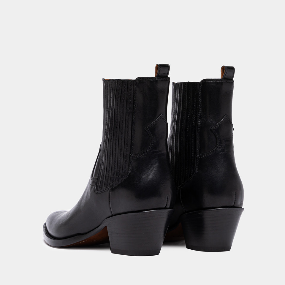 BUTTERO: BOTTINE ANNIE EN CUIR NOIR