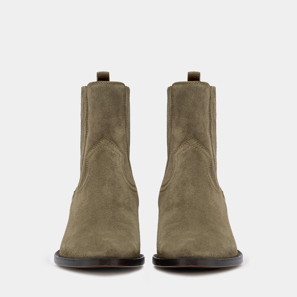 BUTTERO: ANNIE ANKLE BOOTS IN FOREST SUEDE