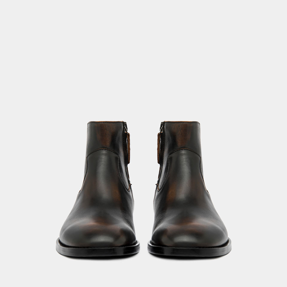 BUTTERO: BOTTINES CASENTINO EN CUIR VINTAGE MARRON