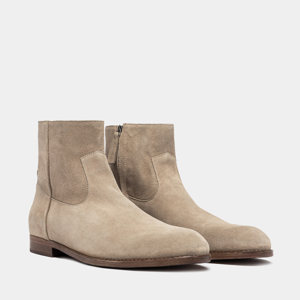 BUTTERO: STIVALETTO FLOYD IN SUEDE BEIGE