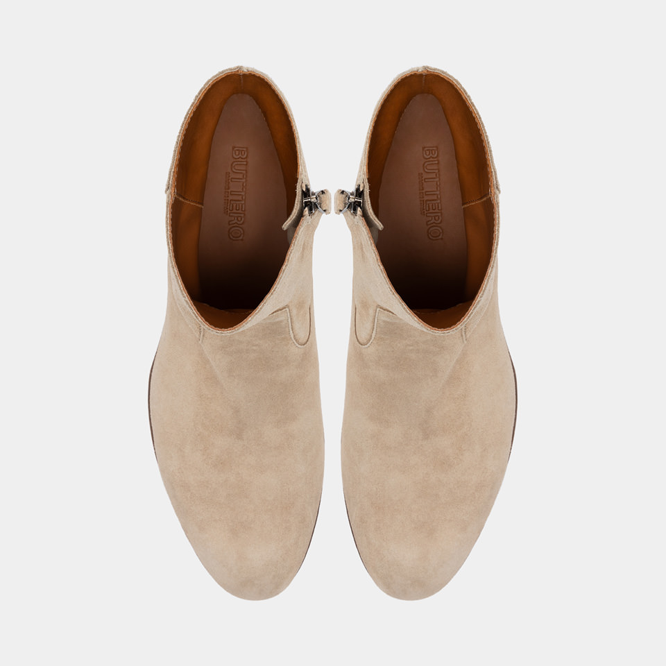 BUTTERO: STIVALETTO FLOYD IN SUEDE BEIGE