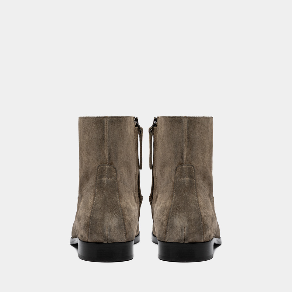 BUTTERO: FLOYD ANKLE BOOTS IN FOREST COLOR SUEDE