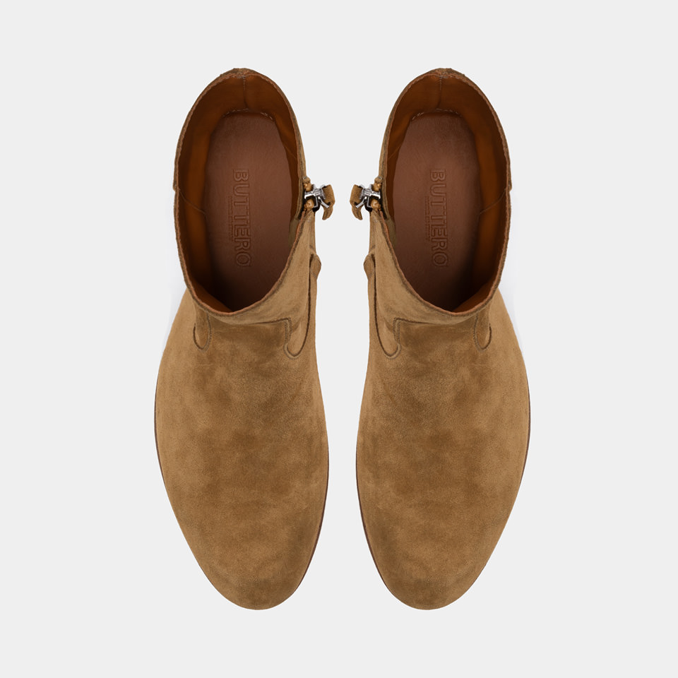 BUTTERO: STIVALETTO FLOYD IN SUEDE CURRY